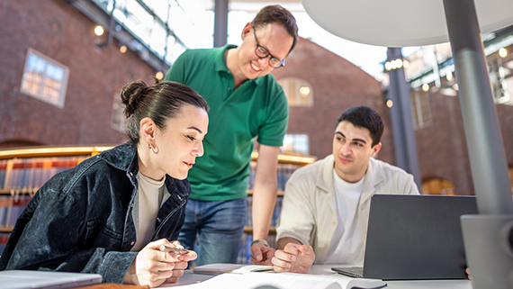 Students in the library